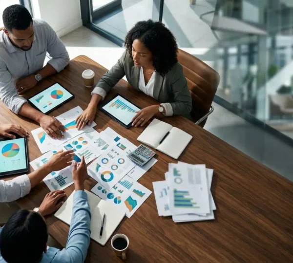 Strategia di allocazione budget marketing con dashboard analitici e grafici di performance