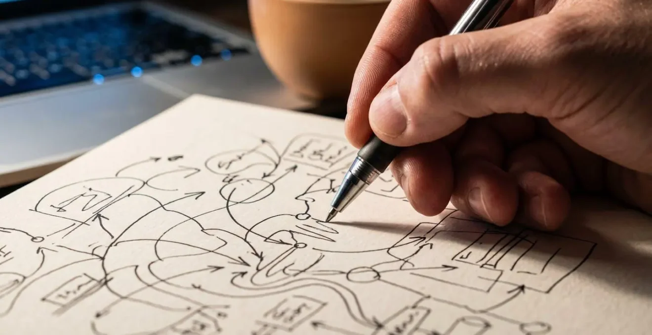Vista macro di mani che prendono appunti mentre studiano online