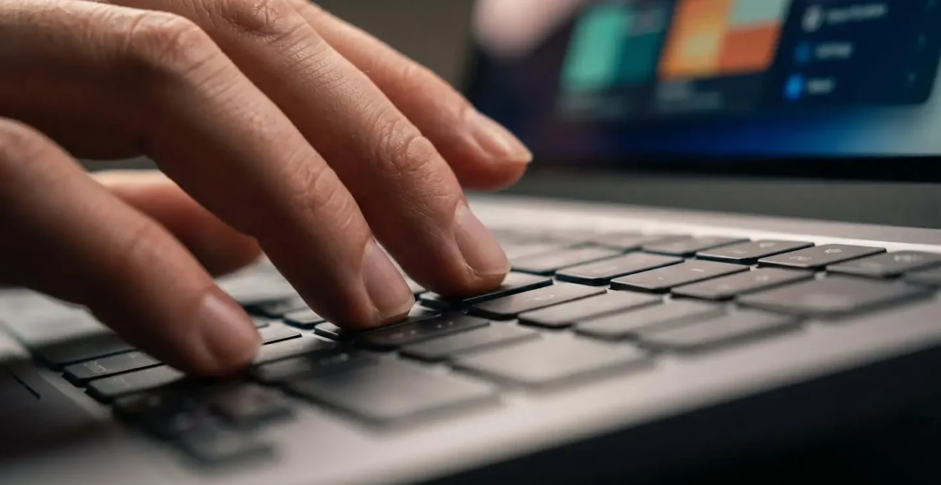 Mani che configurano le impostazioni di accessibilità su un computer portatile