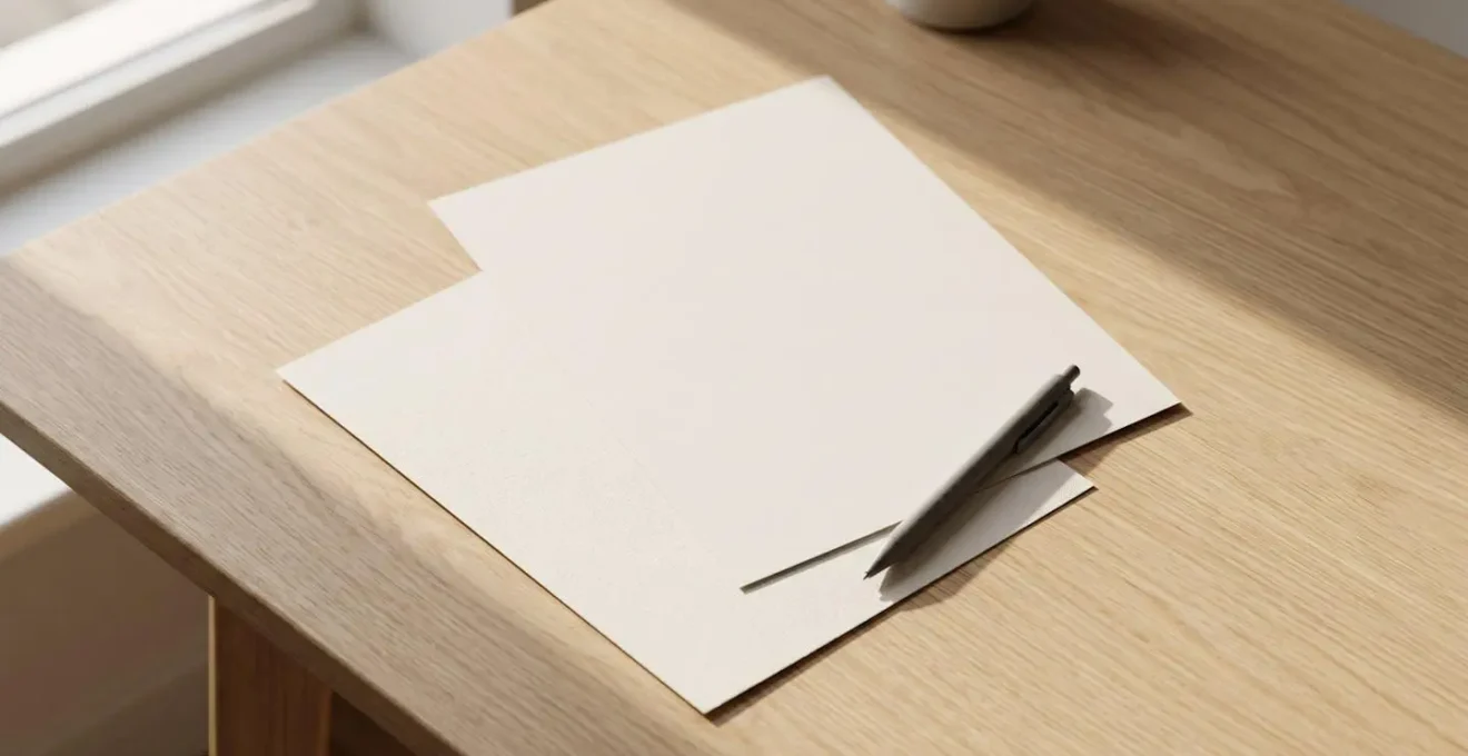 Due fogli di carta affiancati su scrivania minimalista con luce naturale che evidenzia la differenza di texture
